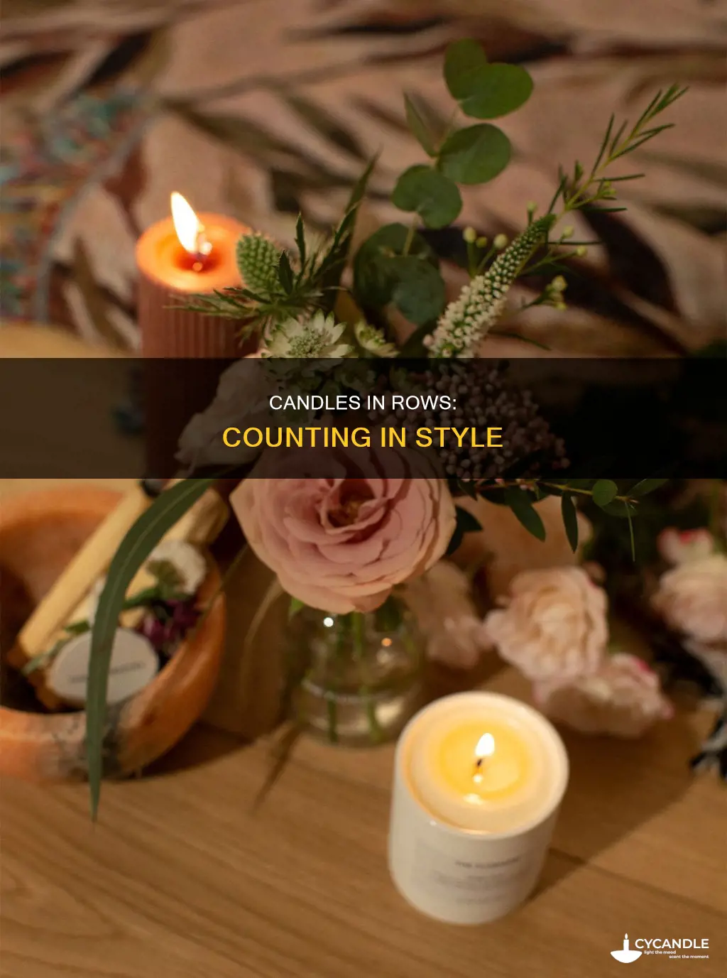 how many candles are in eight rows with one column