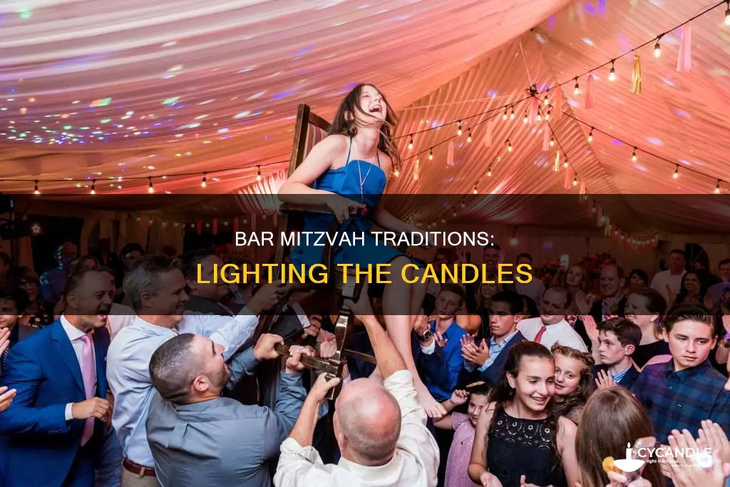 how many candles are lit at a bar mitzvah