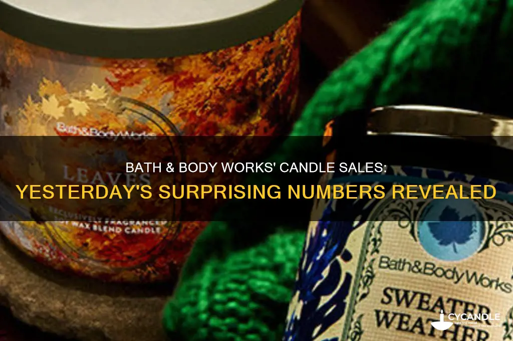 how many candles did bath and body works sell yesterday