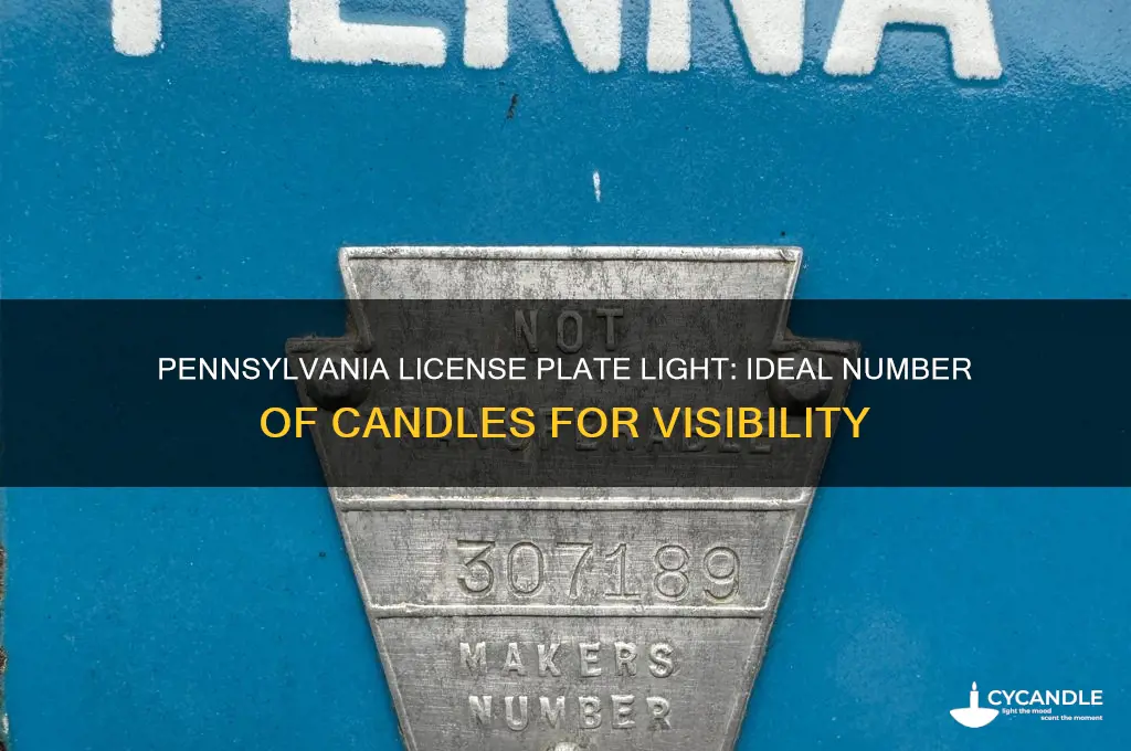 how many candles pennsylvaania license plate light