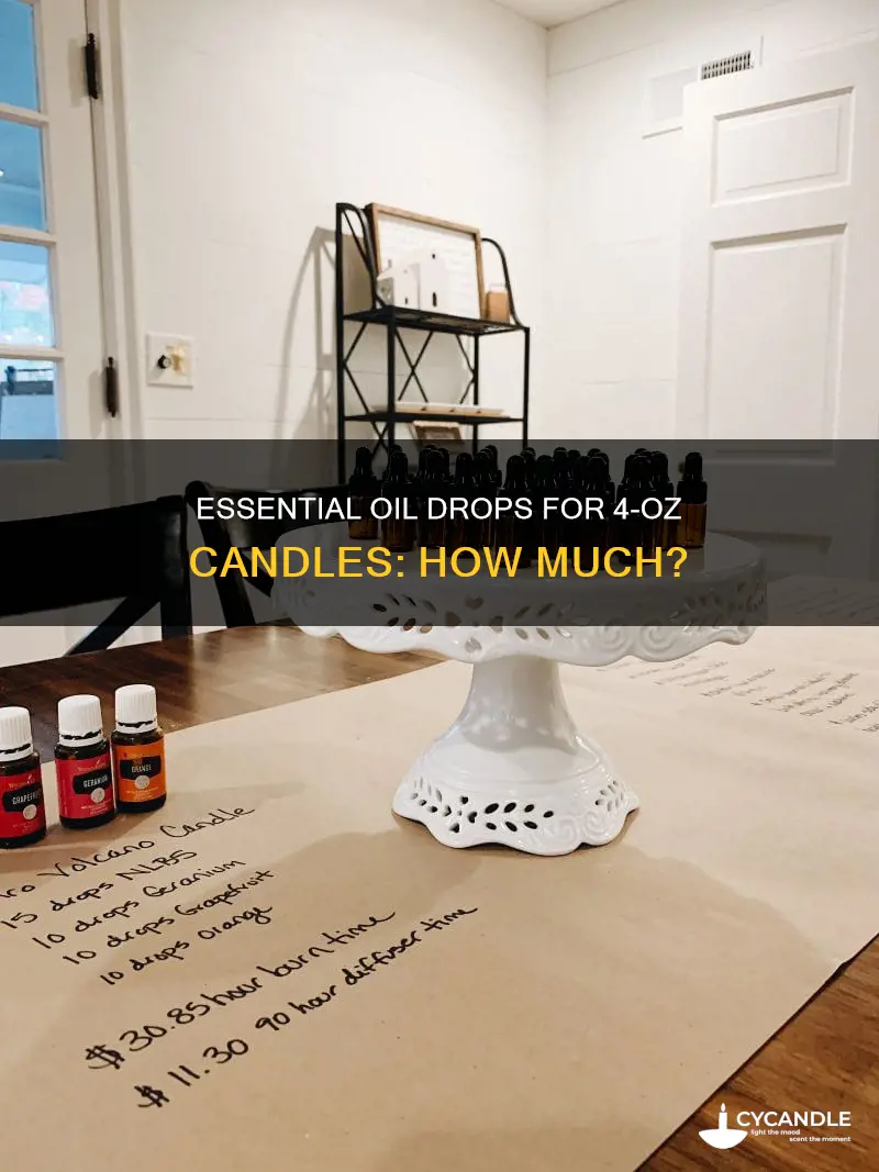 how many drops essential oil to a 4 oz candl