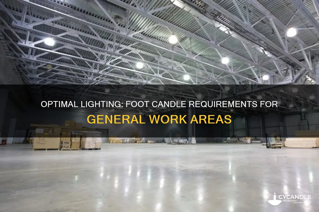 how many foot candles are required in general work areas