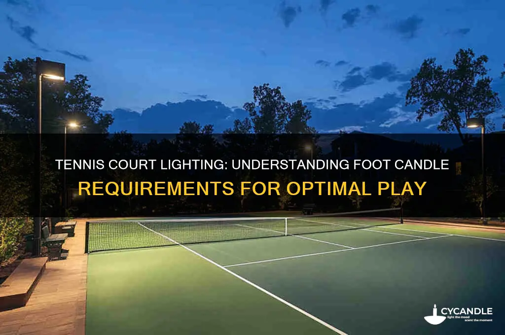 how many foot candles does a tennis court light have