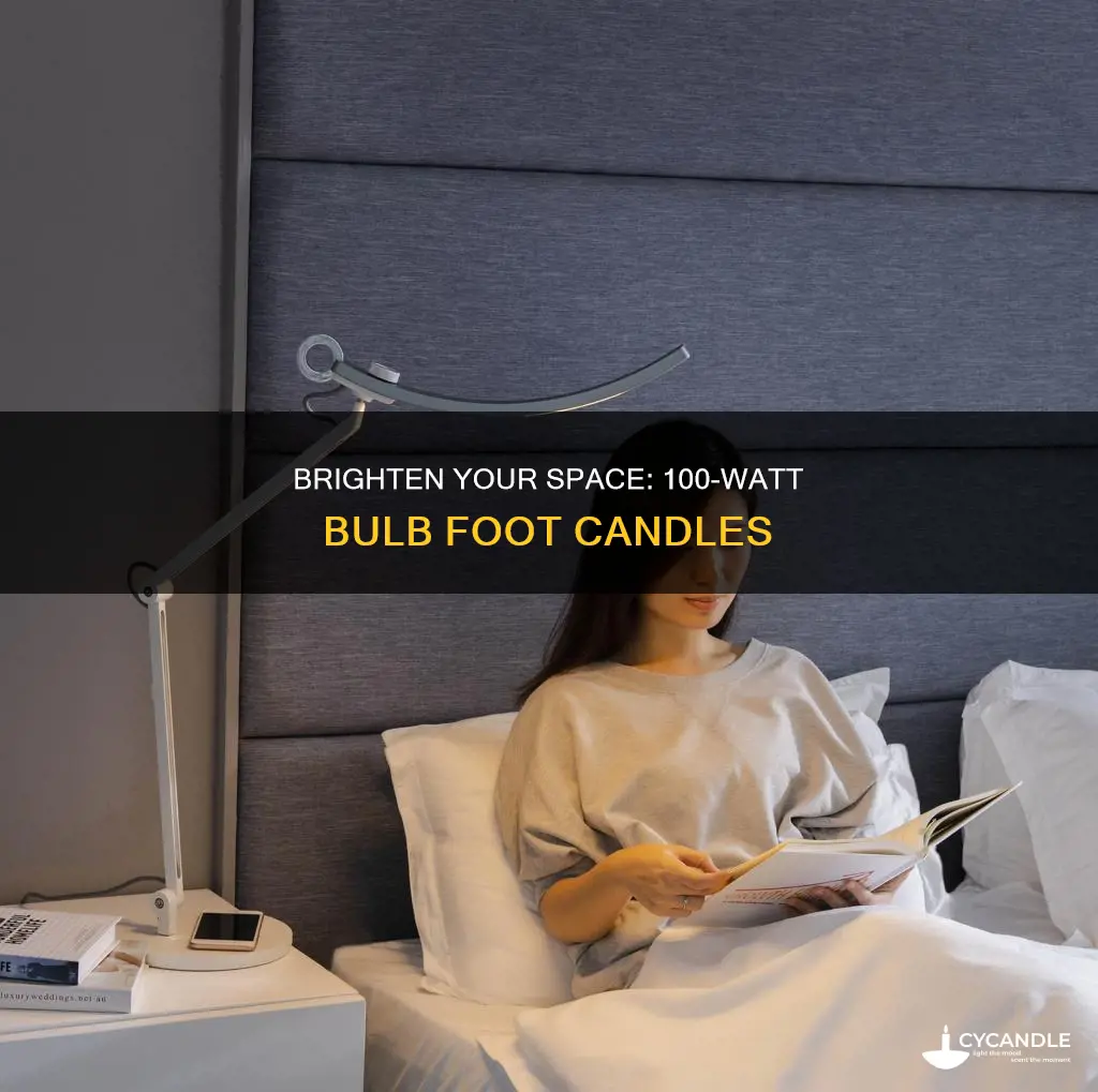 how many foot candles in a 100 watt bulb
