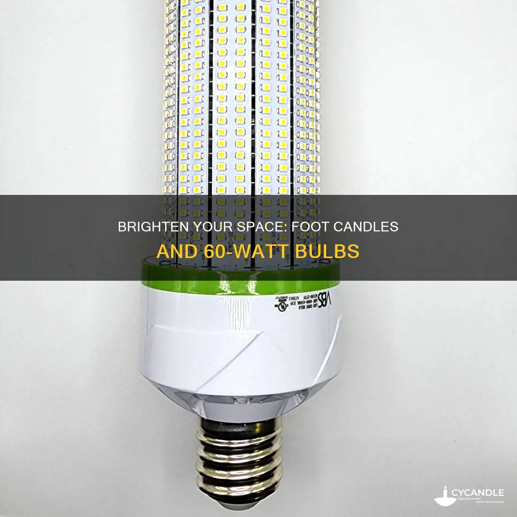 how many foot candles in a 60 watt bulb