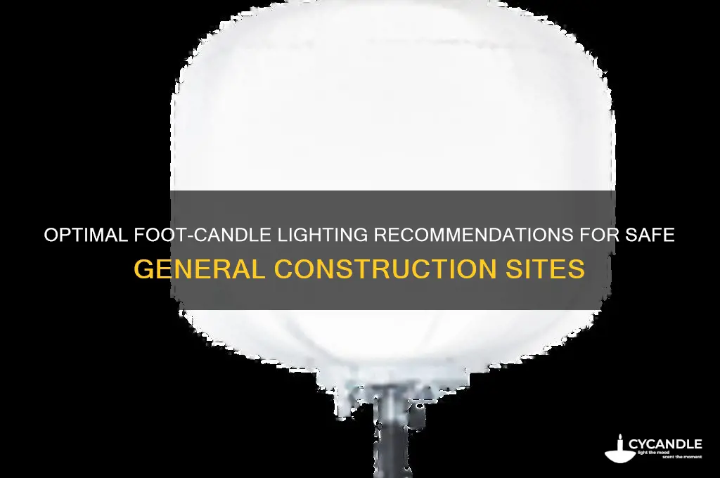 how many foot-candles of lighting are recommended for general construction