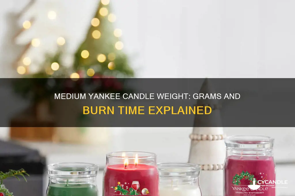 how many grams in a medium yankee candle