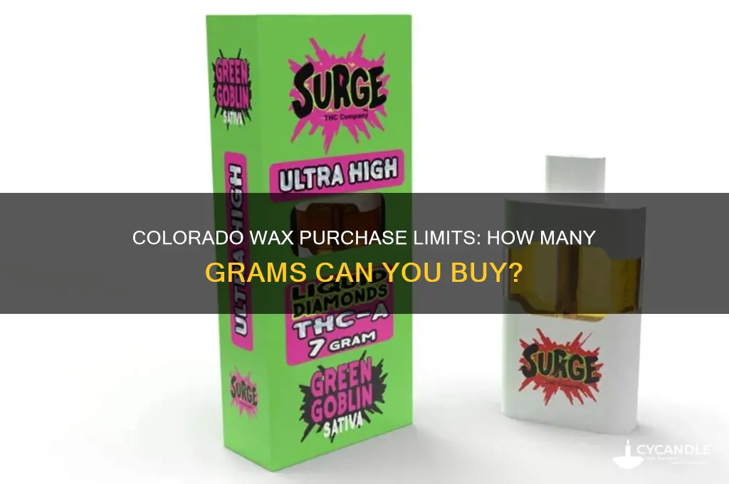 how many grams of wax can i buy in colorado