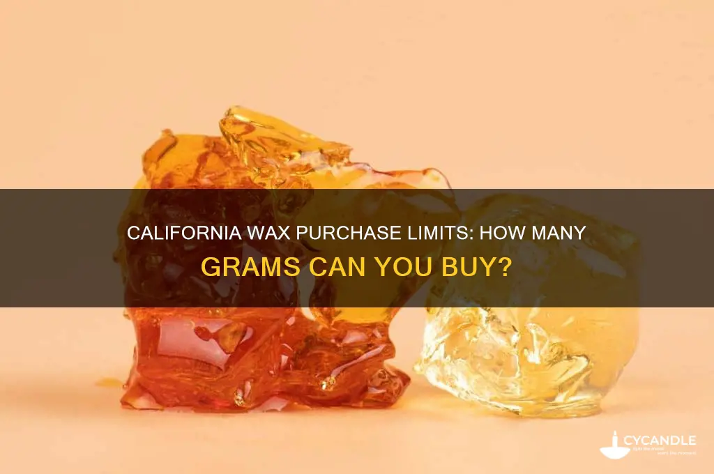 how many grams of wax can you buy in california