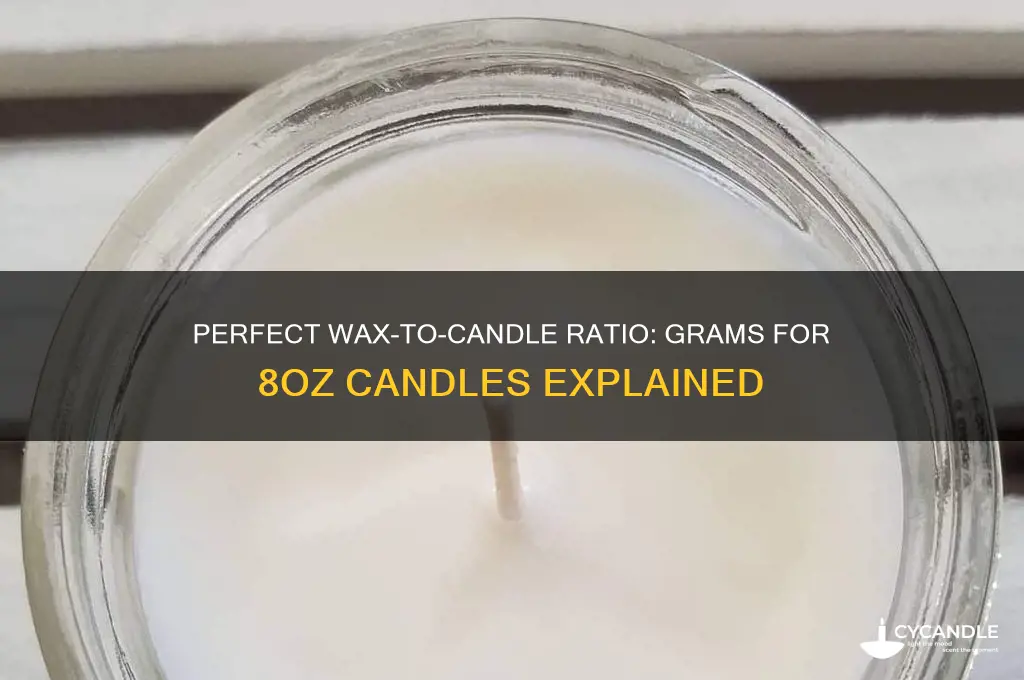 how many grams of wax for 8oz candle