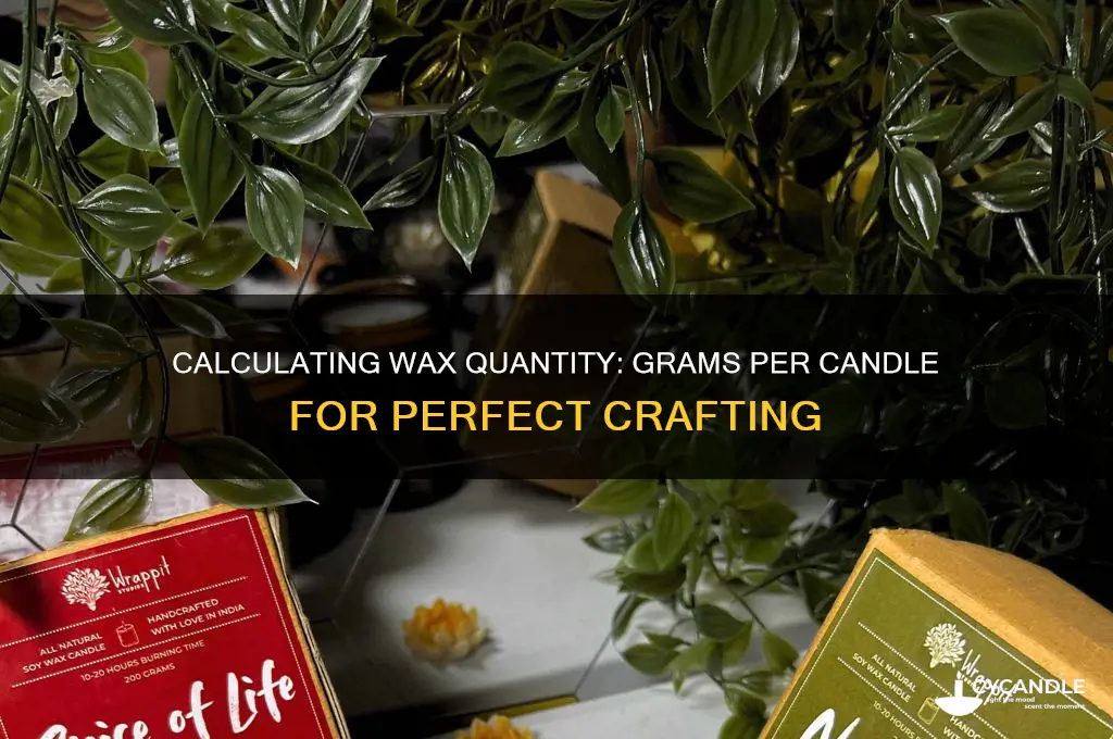 how many grams of wax per candle