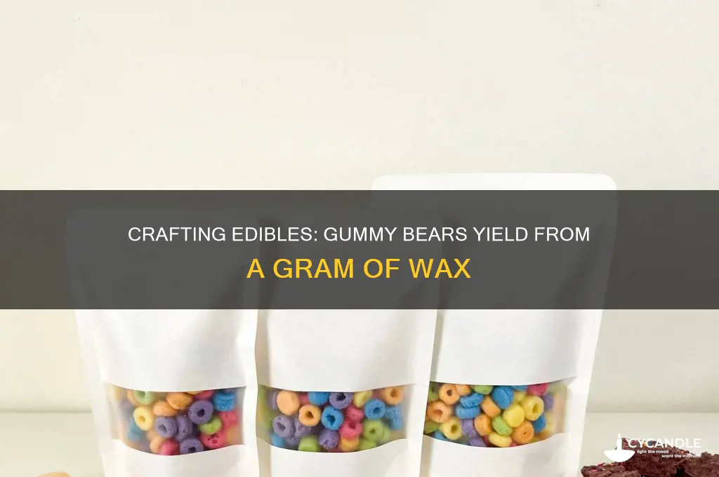 how many gummy bears will a gram of wax make