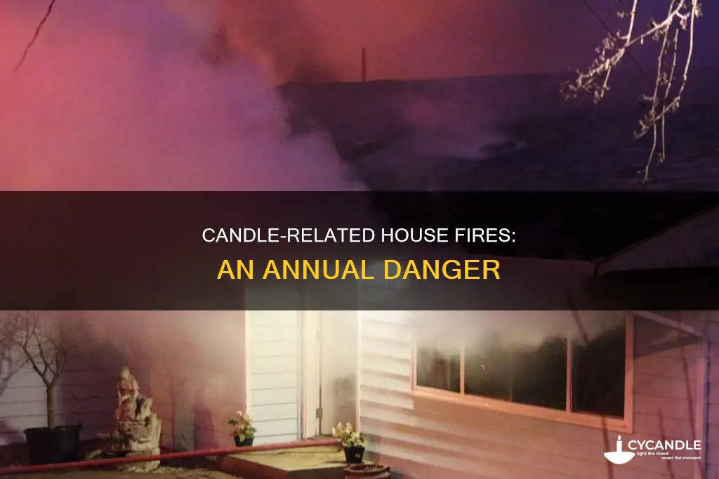 how many houses catch fire from candles each year