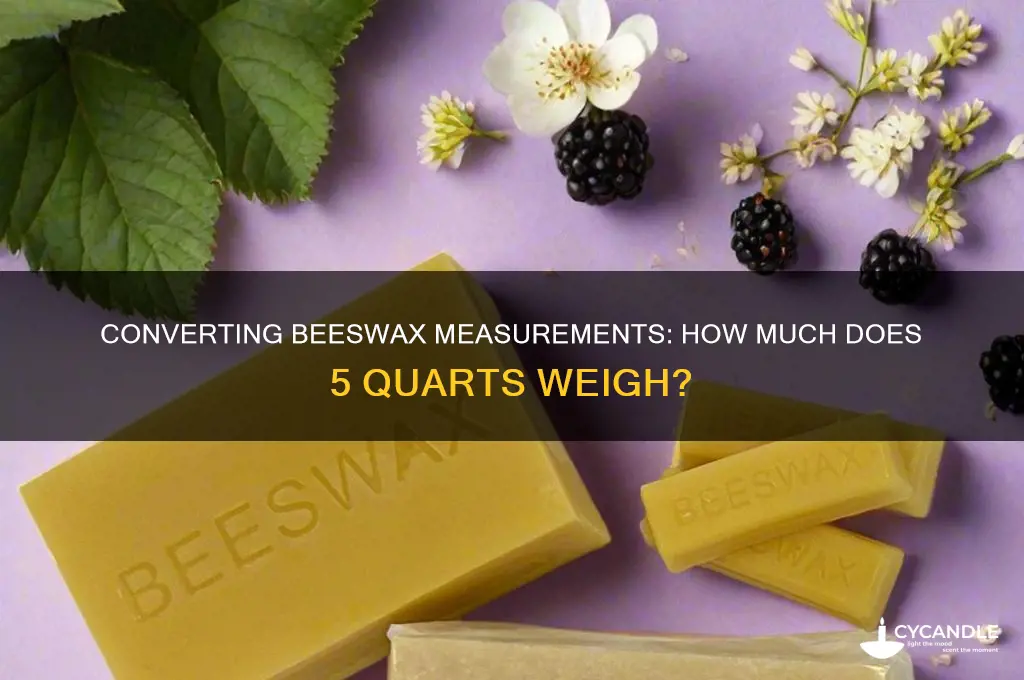 how many lbs is 5 quarts beeswax