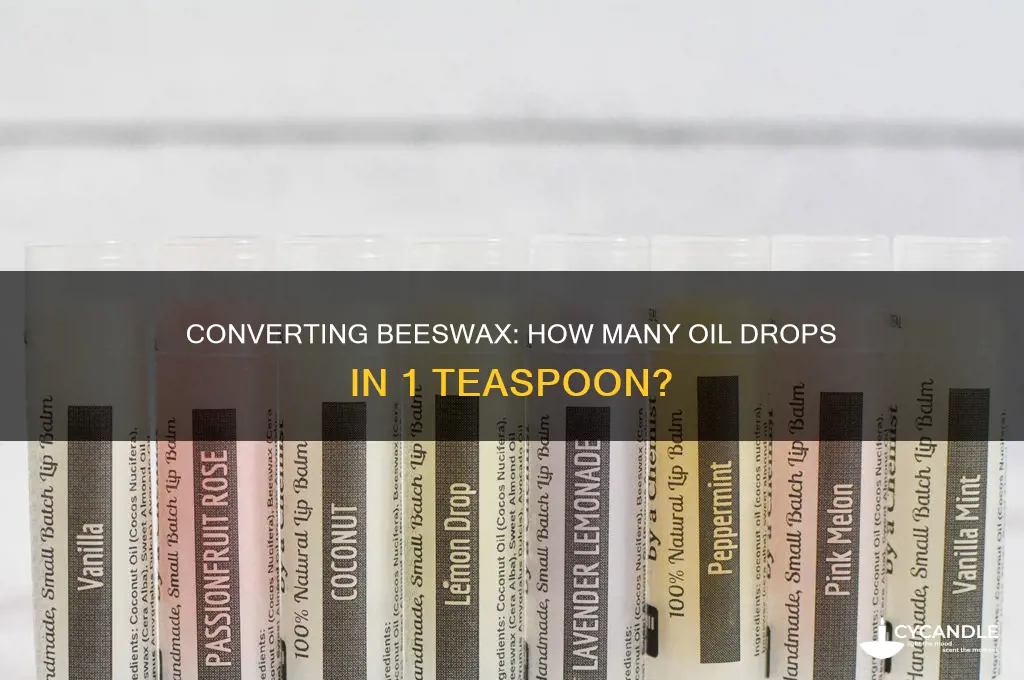 how many oil drops is 1 teaspoooons beeswax