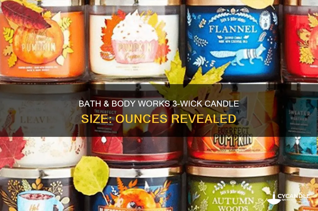 how many ounces are bath and body 3 wick candles