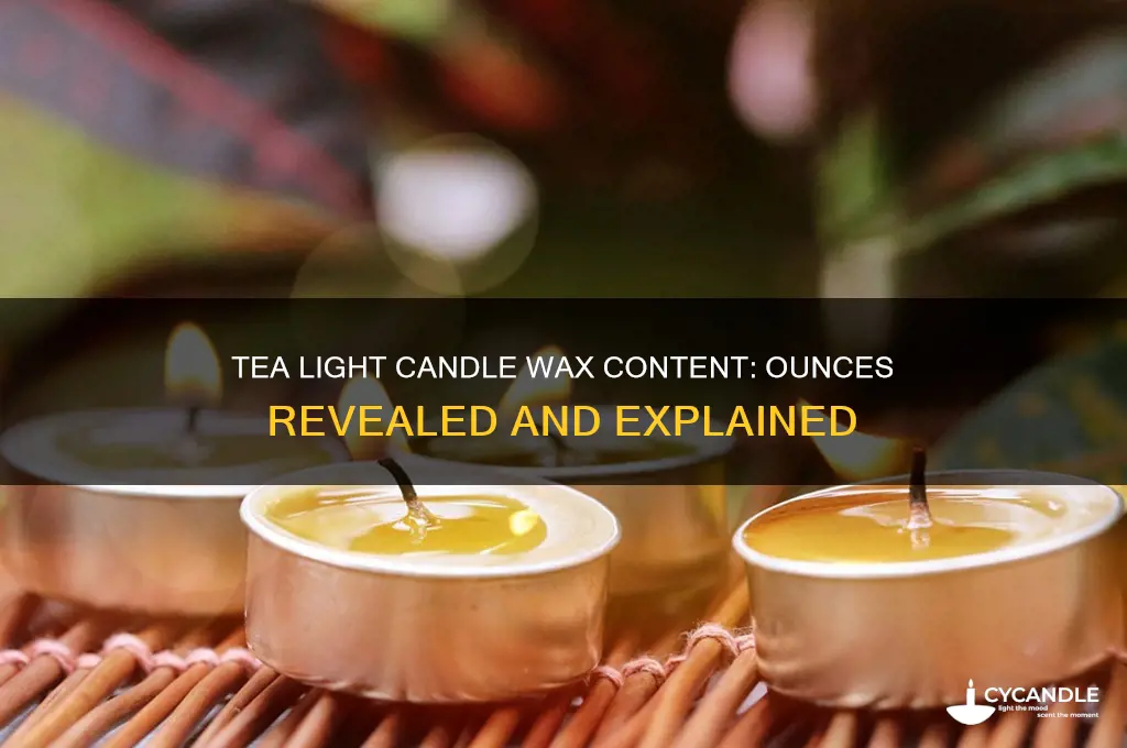 how many ounces of wax in a tea light candle