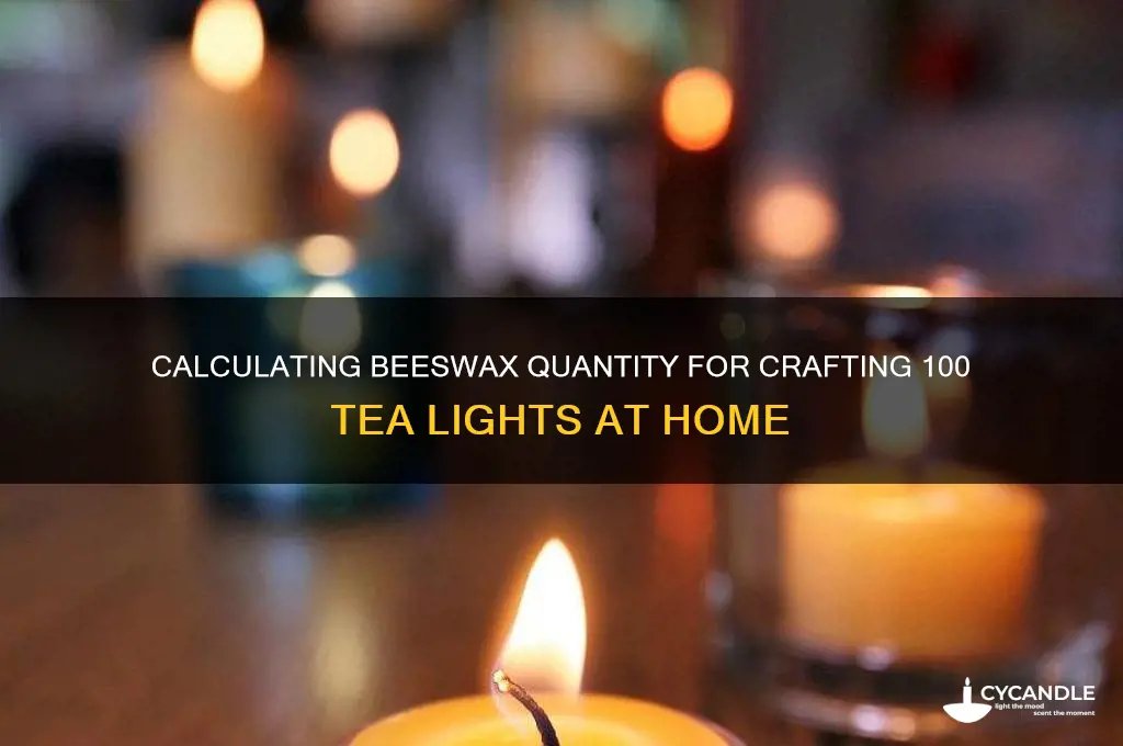how many pounds beeswax to make 100 tea lights