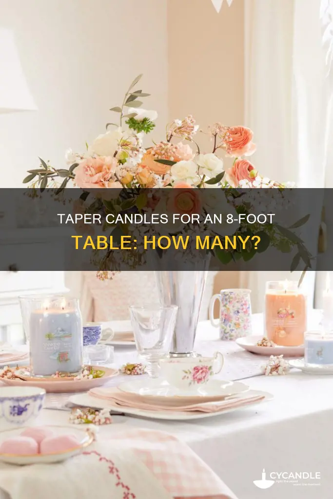 how many taper candles per 8 foot table