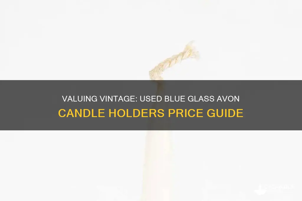 how much are used blue glass avon candle holders