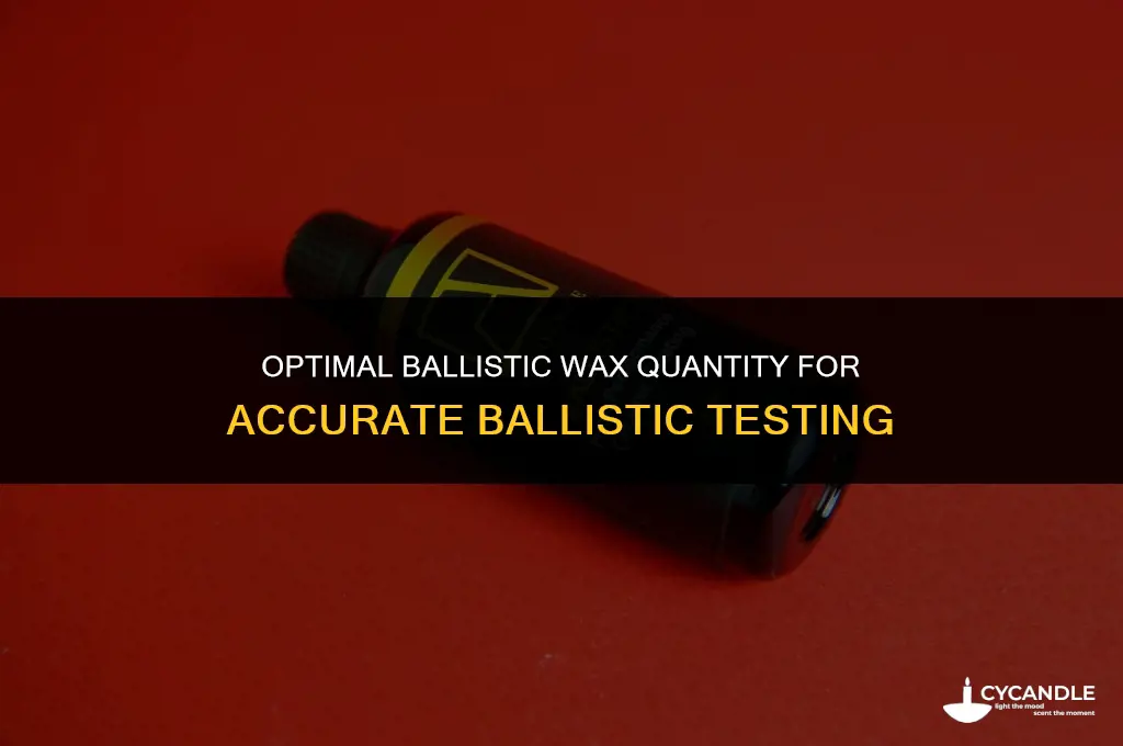 how much ballistic wax for ballistic tests