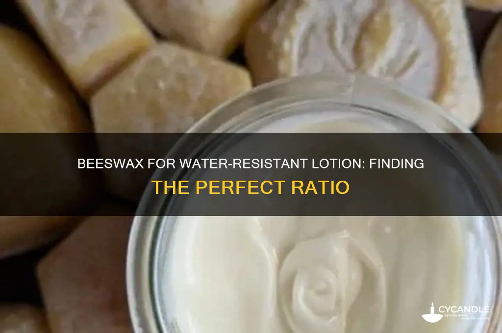 how much beeswax is needed to make lotion water resistent
