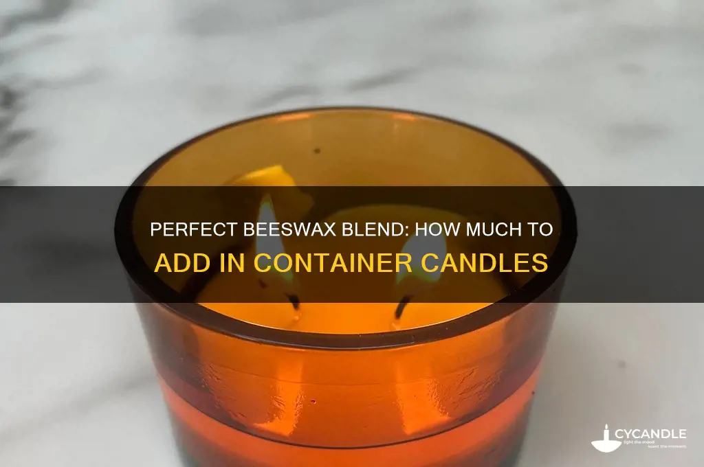 how much beeswax to add in container candle