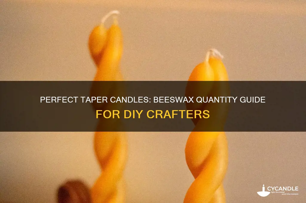 how much beeswax to make taper candles