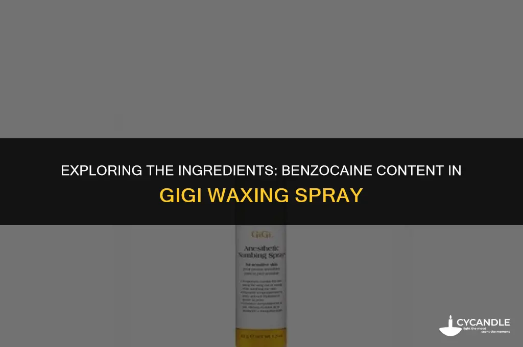 how much benzocaine is in gigi waxing spray