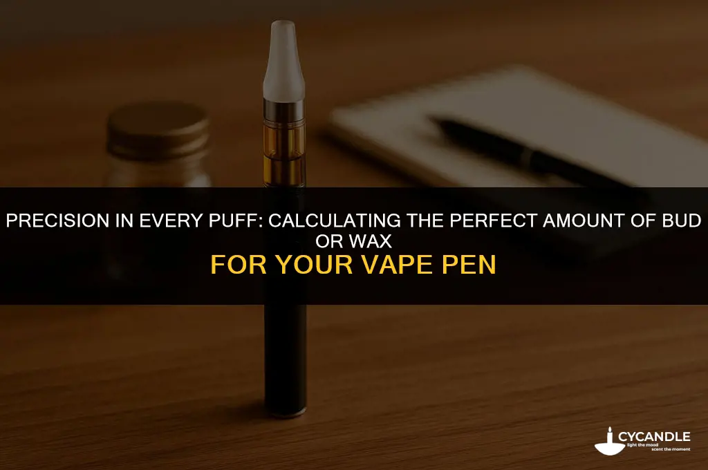 how much bud or wax to a pen