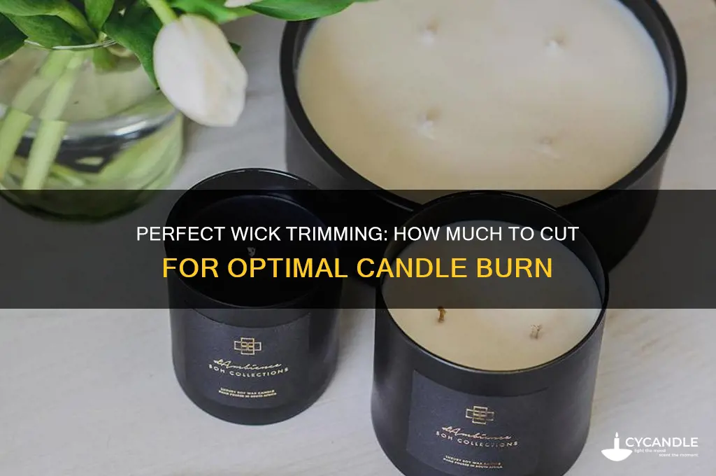 how much candle wick to trim