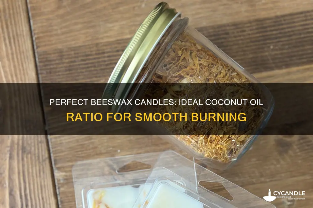 how much coconut oil for beeswax candles