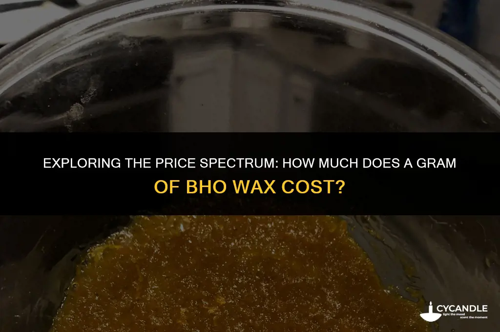 how much does a gram of bho wax cost