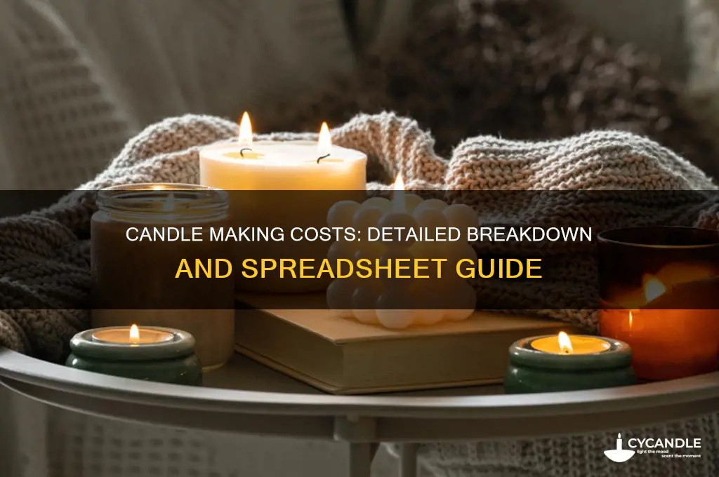 how much does candle making cost break down spread sheet