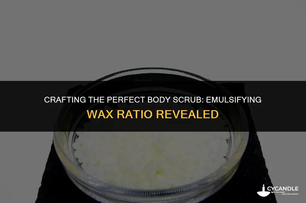 how much emulsifying wax to use in body scrub