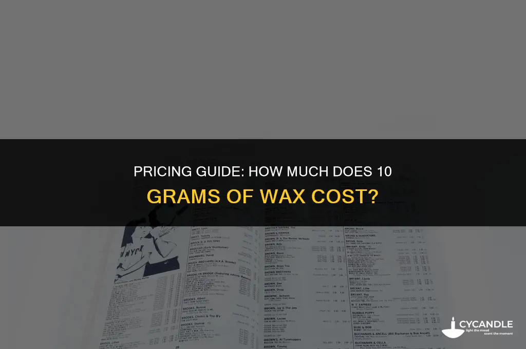 how much for 10 grams od wax