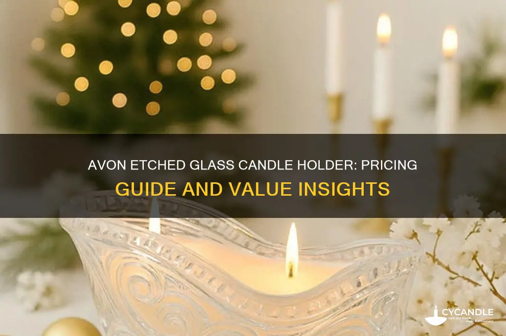 how much for an avon etched glass candle holder