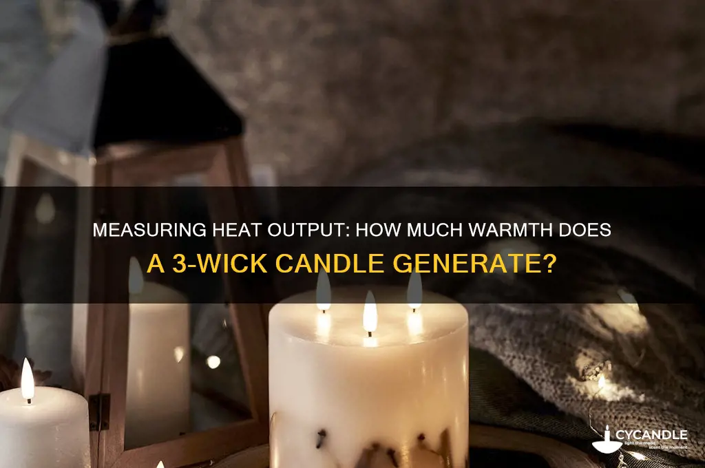 how much heat does a 3 wick candle produce