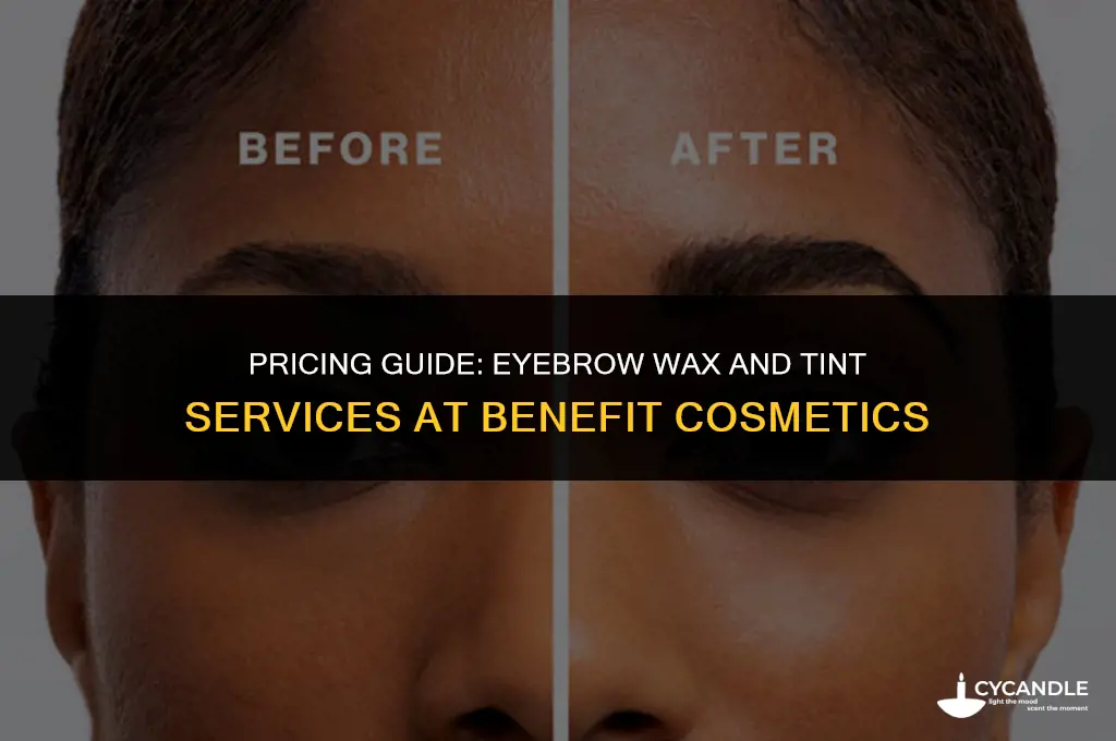 how much is an eyebrow wax and tint at benefit