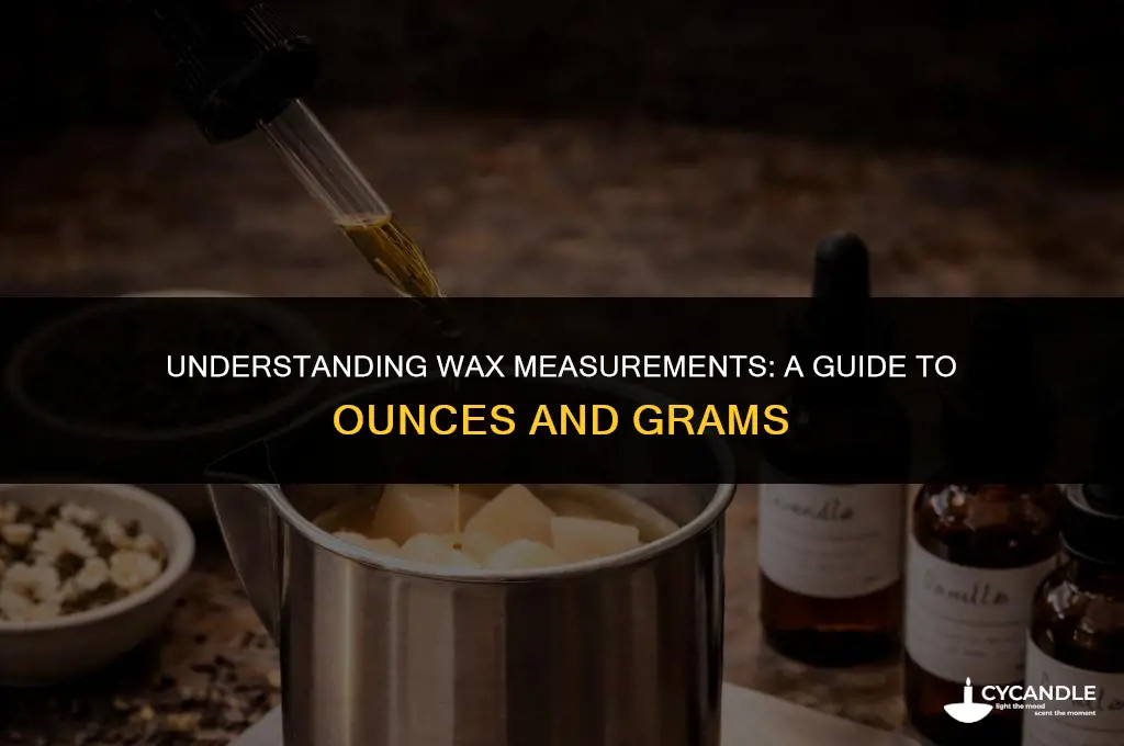 how much is an ounce of wax in grams