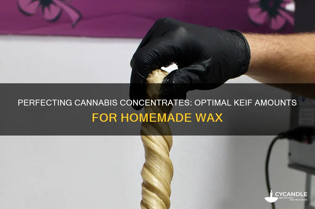 how much keif to use to make wax