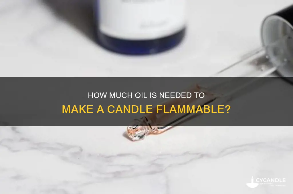 how much oil does it take to make candle flamable