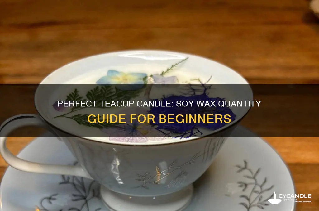how much soy wax is needed to make teacup candle