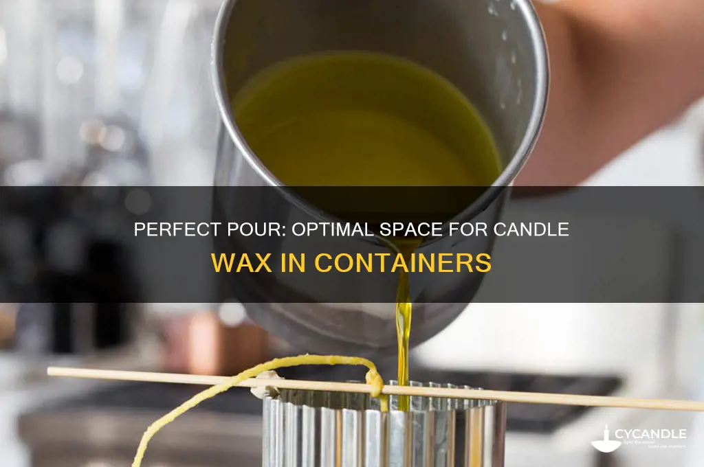 how much space should i leave when pouring candle wax