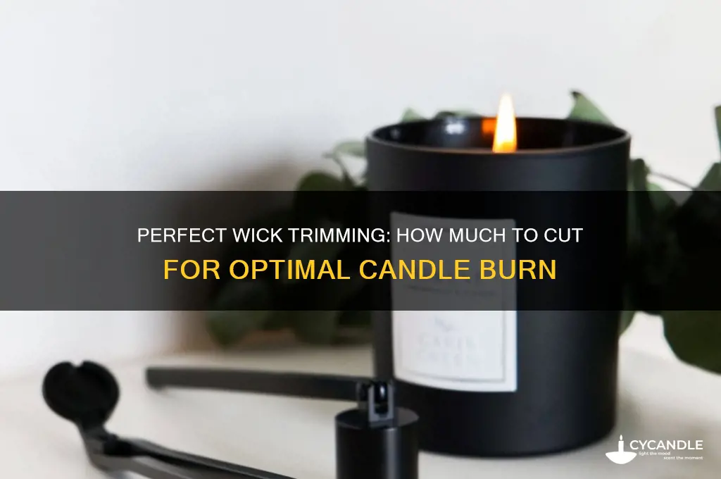 how much to cut candle wick