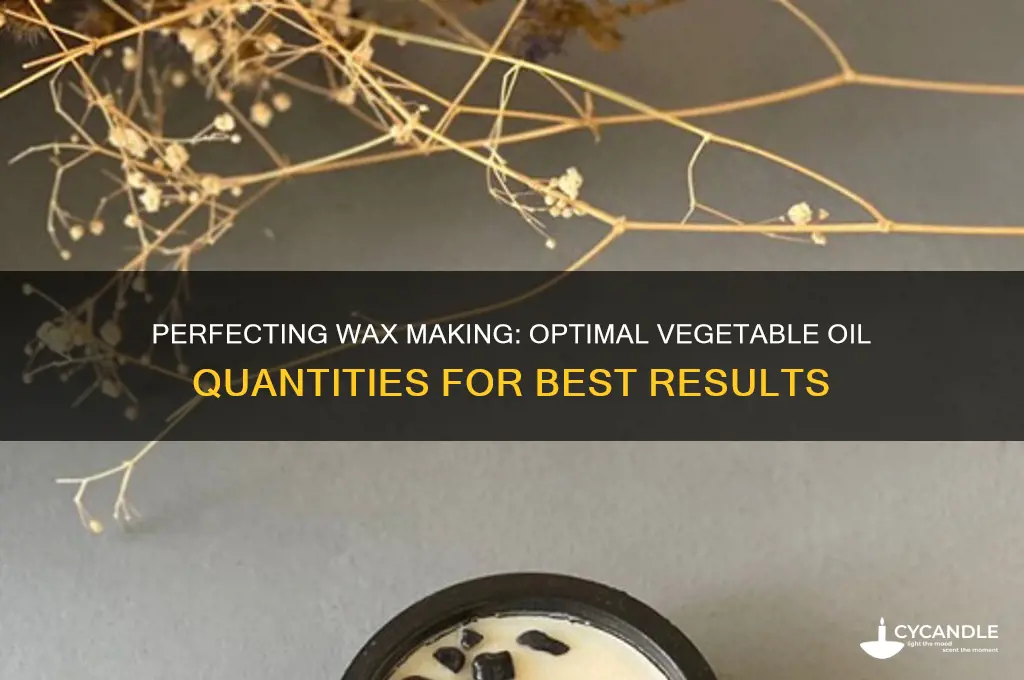 how much vegetable oil to make wax