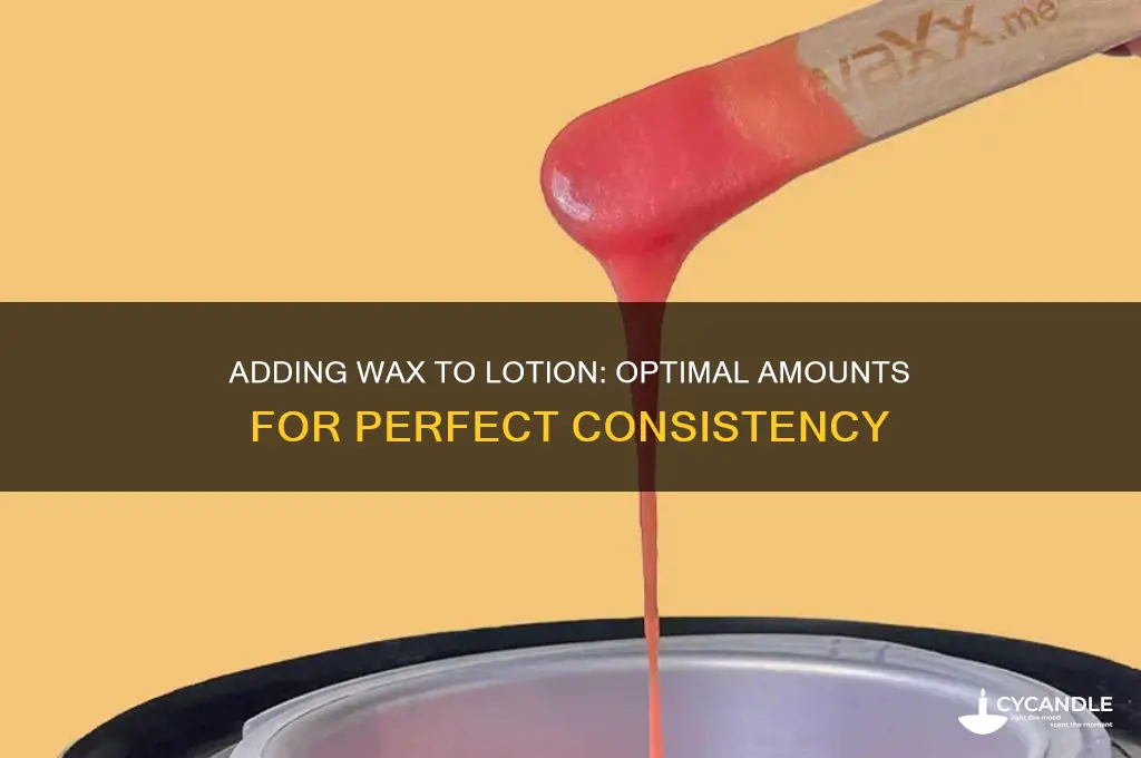 how much wax can i add to a lotion recie