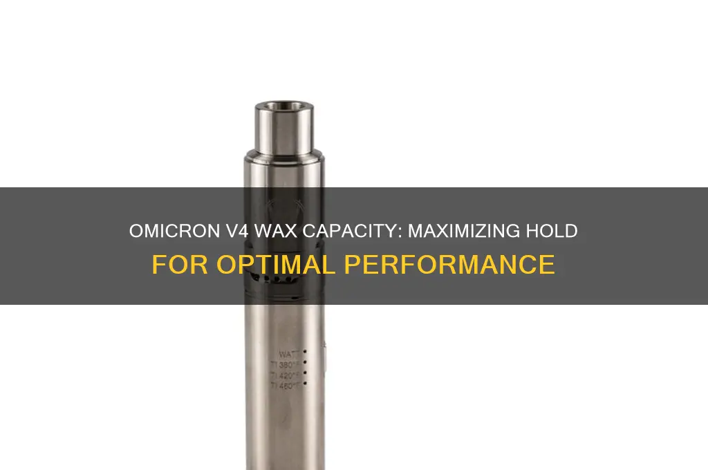 how much wax can omicron v4 hold