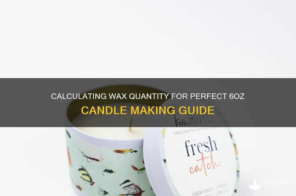 how much wax do i need for a 6oz candle