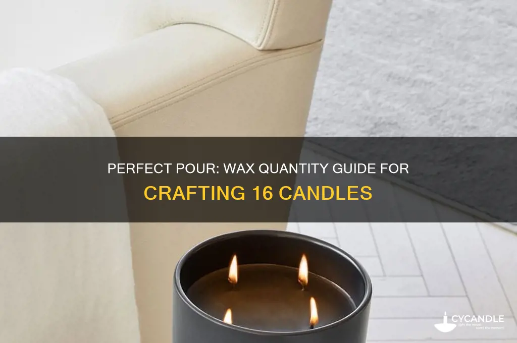 how much wax for 16 candles